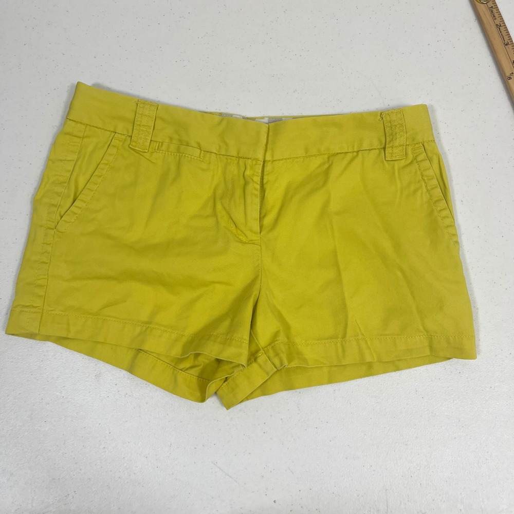 J.Crew Chino Shorts Womens 6 Yellow City Fit Weathered Classic Twill Cotton 3115
